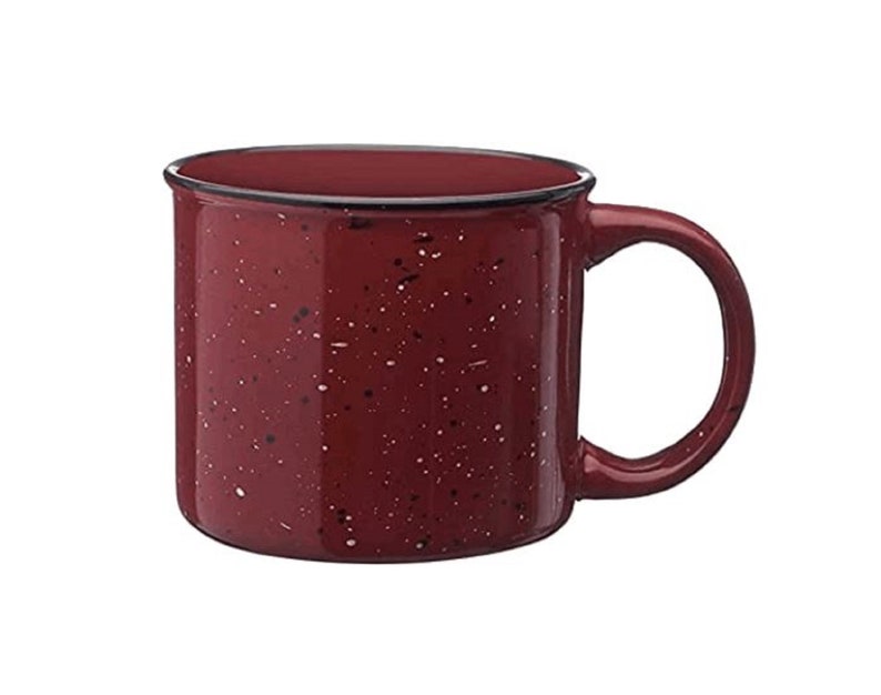 Custom Campfire Mug, Personalized Coffee Mug, Customized Mug, Design Your Own Mug, 15 Ounce Mug, Several Colors Maroon