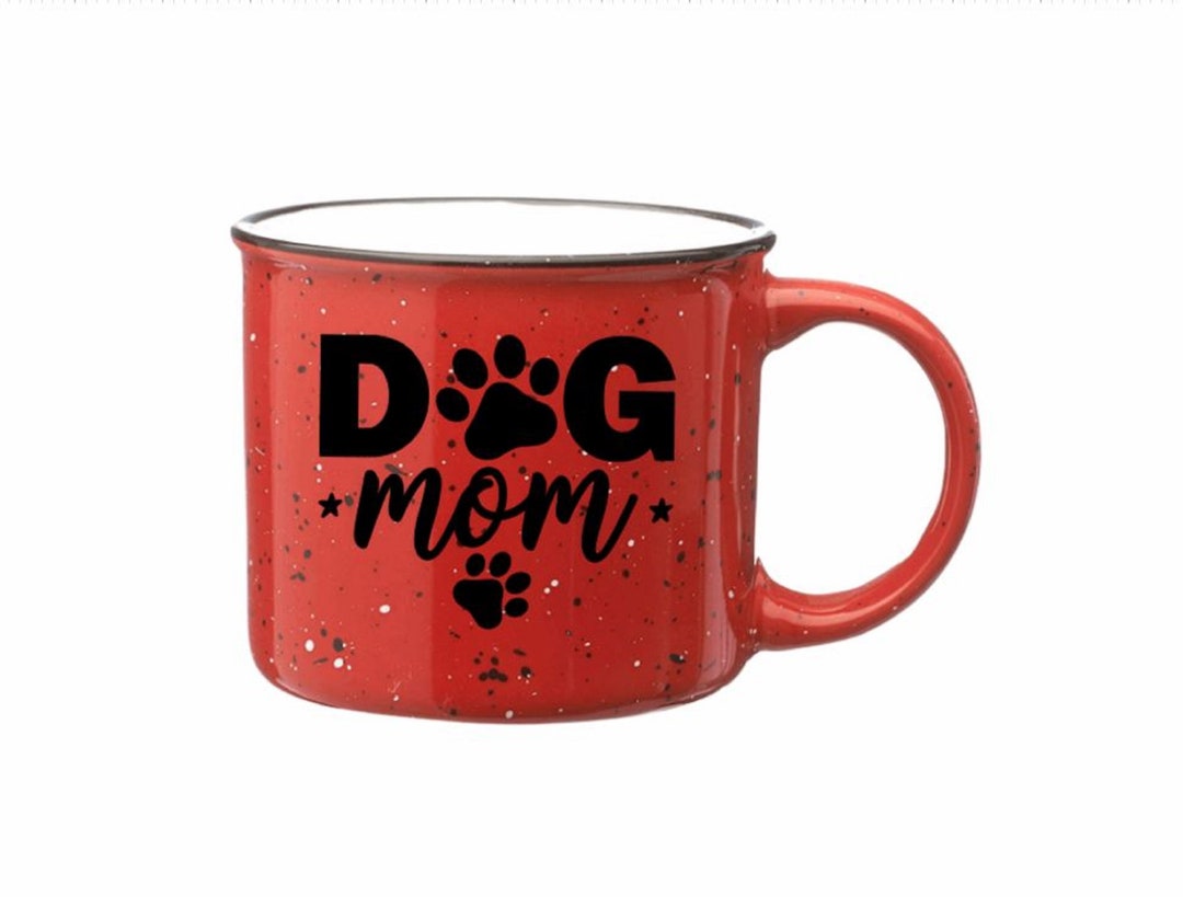 Dog Mom Mug, Speckled Camp Mug, Coffee Mug, Dog Lovers Mug, Dog Mom