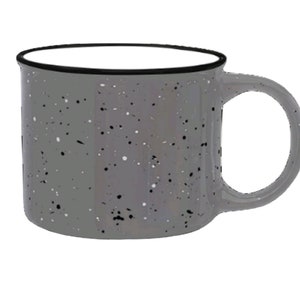 Custom Campfire Mug, Personalized Coffee Mug, Customized Mug, Design Your Own Mug, 15 Ounce Mug, Several Colors Grey