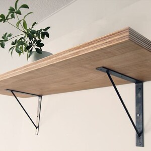 頑丈な金属製棚ブラケット（ペア）、鉄製棚ブラケット、金属製ブラケット、フローティング棚、モダンな棚ブラケット