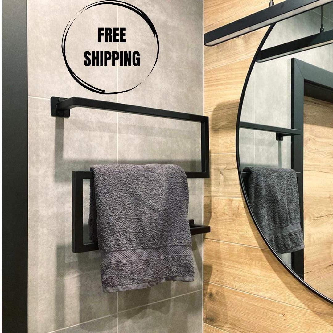 Minimalist Black Towel Bar - Modern Bathroom Decor - Housewarming Gift ...