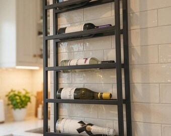 Handmade Metal Wall Mounted Wine Rack - Modern Wine Holder