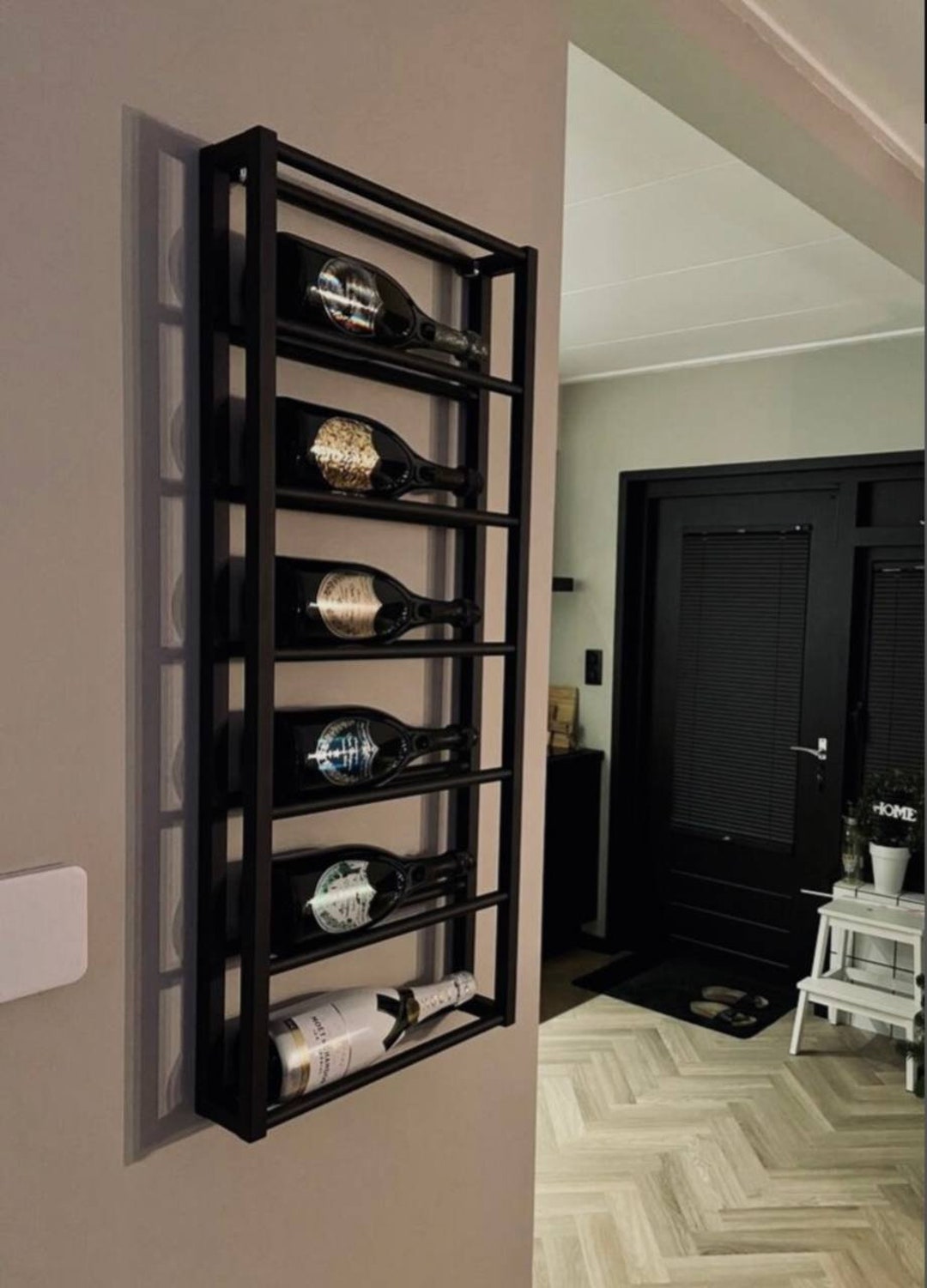 Modern Metal Wall Wine Rack - 6 Bottle Capacity - Etsy