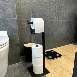 Papel higiênico de metal, porta-rolo de papel higiênico, porta-toalhas de cozinha, decoração de banheiro, presente de inauguração de casa, decoração de banheiro