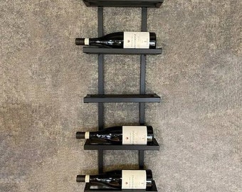 An der Wand montiertes Weinregal, Weinhalter, Metallweinregal, Wandweinregal, Housewarming-Geschenk, Wanddekor Z-11