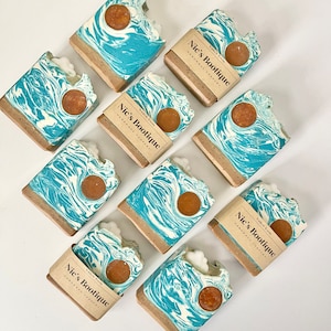 Beach Bum Sol De Janeiro Bum Bum Gommage Au Café Exfoliant Au Café Bleu Blanc Tourbillon Nuage Soleil D'été Bain Fait Main Barre De Savon Pour Le Corps