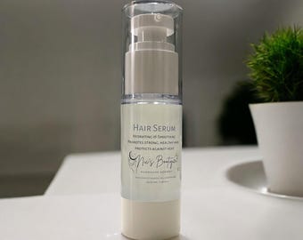 Hair Serum Shine Smoothing Nourishing Heat Protectant Repair Detangle Frizz Reducing Handmade 1oz Pump Bottle Revitalizing Hair Serum