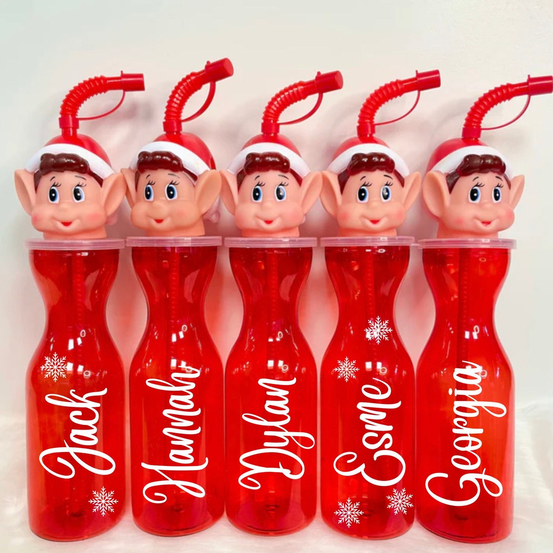 Personalised Elf Character Head Bottles Christmas Water Etsy