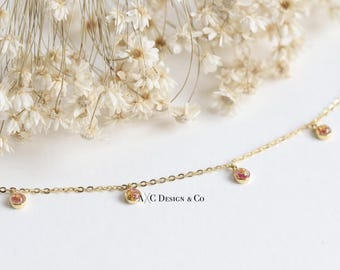 18K Vermeil Gold Keepsake Dried Floral Adjustable Necklace - DIY KIT