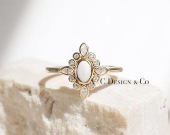 Oval Daisy 18K Gold Vermeil Mother's Keepsake Milk Ring - DIY KIT