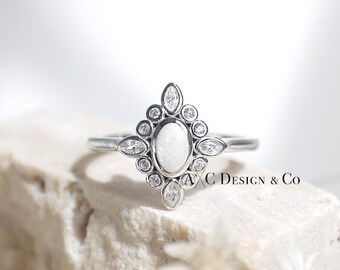 Oval Daisy Solid Silver S925 Mother's Keepsake Milk Ring - DIY KIT