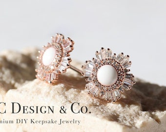 Mother's Keepsake Milk Vintage Round Earrings - DIY kit