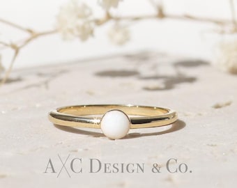 18K Gold Vermeil Minimalist Round Mother's Keepsake Milk Ring - DIY Kit