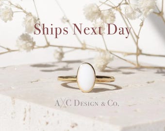 18K Gold Vermeil Minimalist Oval Breastmilk Ring - DIY Kit