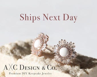 Breastmilk Earrings DIY kit | Vintage Round | Gift for wife Anniversary Baby Shower Christmas Valentine Birthday Mother's day Gift