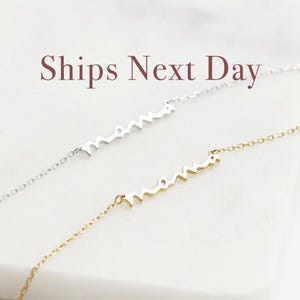 Gift for mother - Italy MaMa Solid Sterling Silver 925 Dainty Necklace