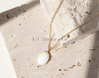 18K Gold Vermeil Minimalist Oval Cremation Necklace - DIY Kit