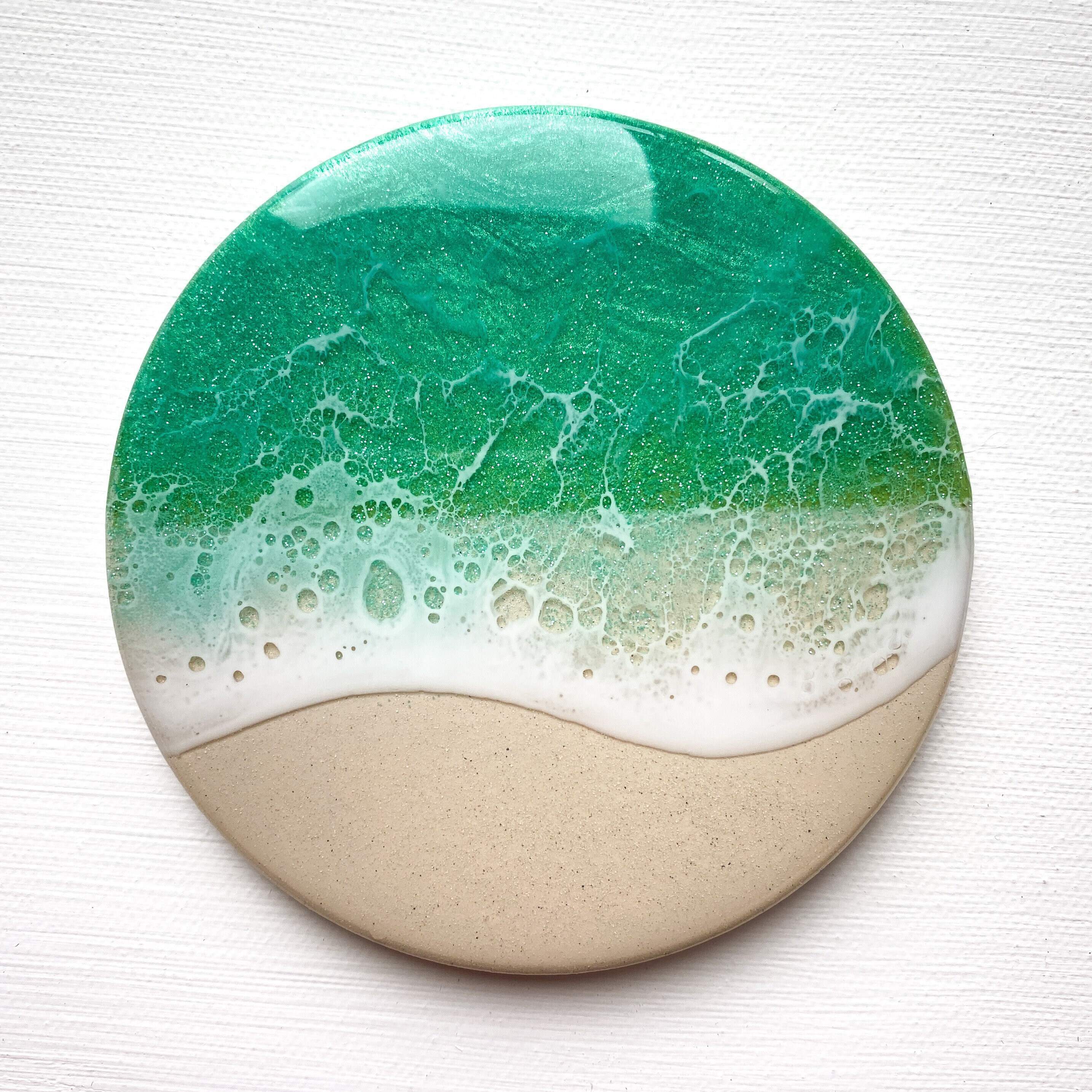 Vibrant Seafoam Green Beach Coasters Set of 4 Beach Coasters Etsy
