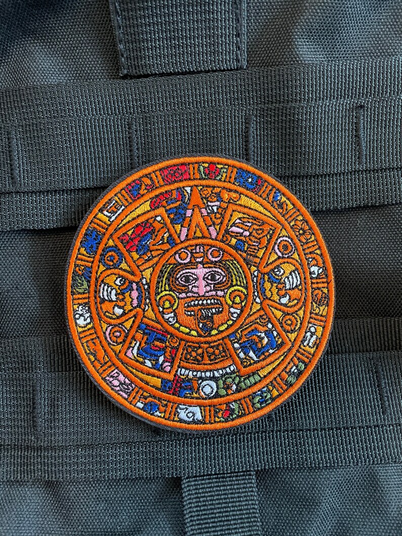 MAYAN Doomsday Calendar Aztec Sun Stone Patch Embroidered With Etsy