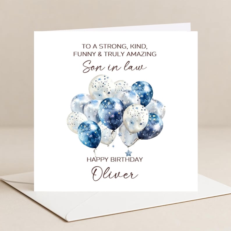 SON IN LAW Birthday Card, Birthday Card for Son-in-law, Son in Law ...