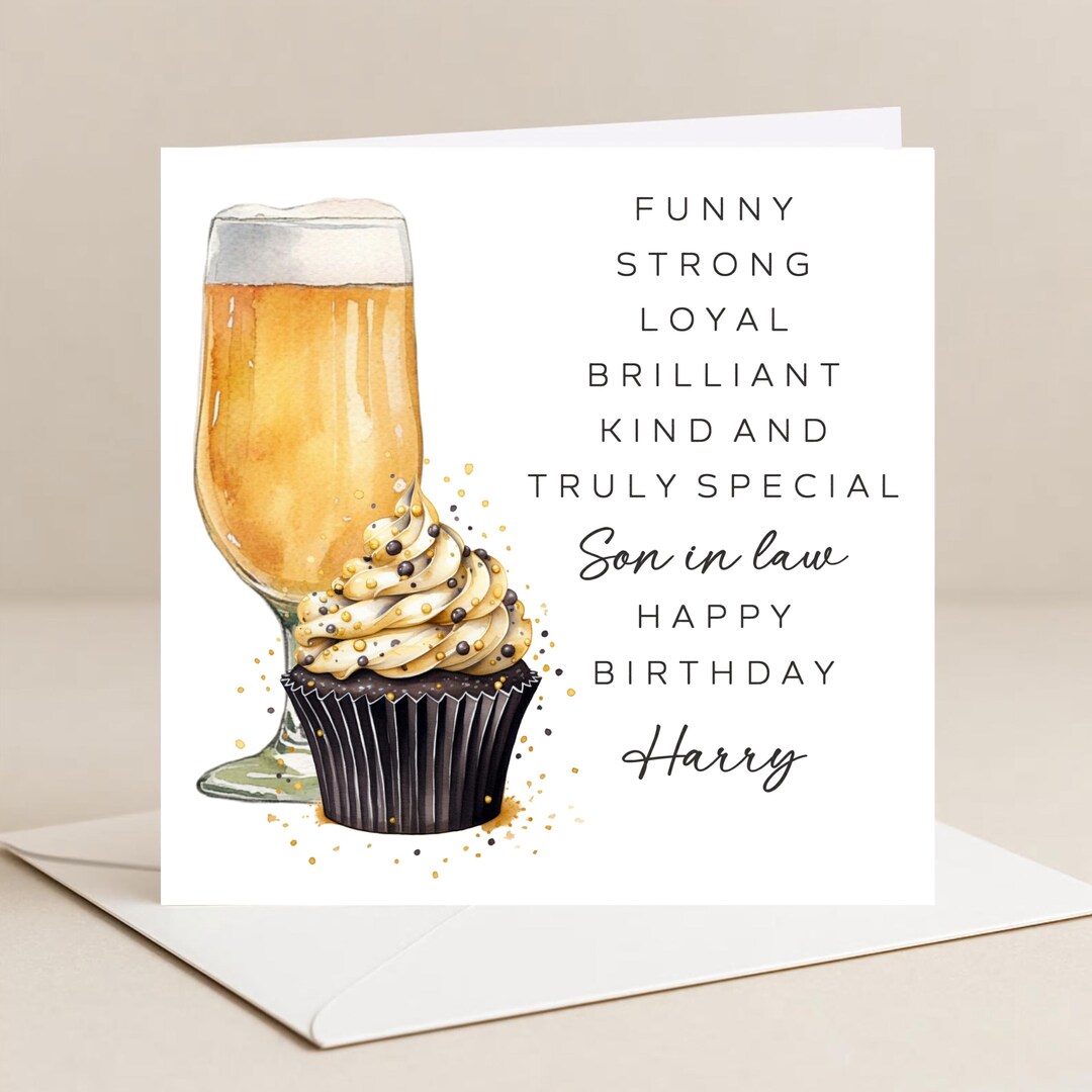 SON IN LAW Birthday Card, Birthday Card for Son-in-law, Son in Law ...
