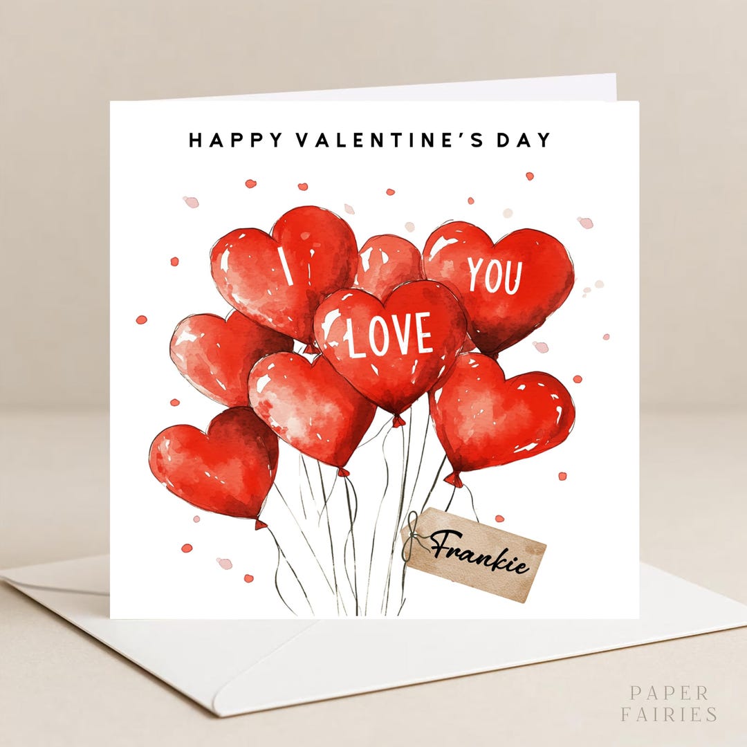 Valentines Day Card, Personalised Valentines Card, Valentines Card for ...