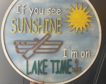 Lake Time Lake Life wall hanger SVG cut file, laser file