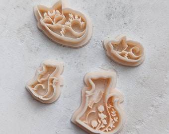 Floral Foxes - polymer clay cutters