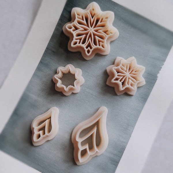 Snowflakes & icicles - embossing polymer clay jewellery cutters