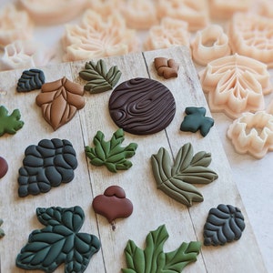 Polymer clay jewellery cutters - Autumn Leaves & Nuts - 2022 Collection