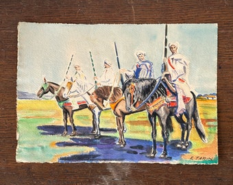 Aquarelle Originale Signée Ed Walaitis - Carrousel Chevaux - Encadrée 1983