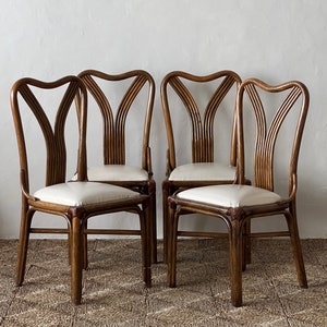 Mid Century Vivai Del Sud Rattan Dining Chairs image 3