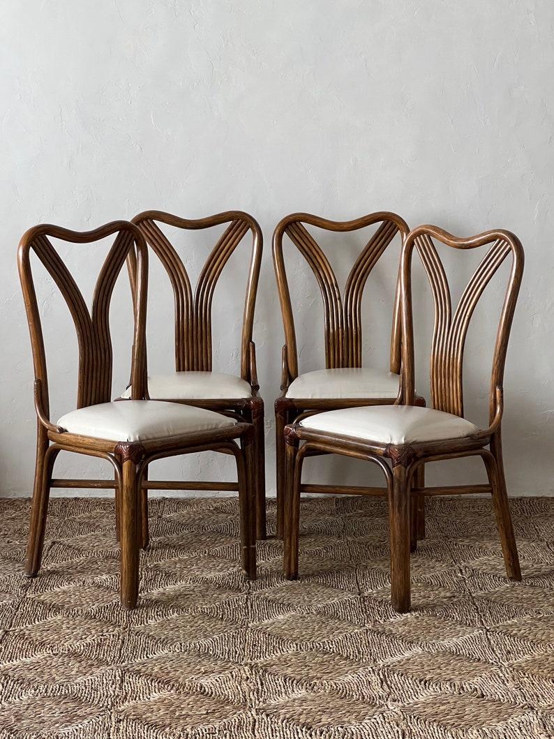 Mid Century Vivai Del Sud Rattan Dining Chairs image 3