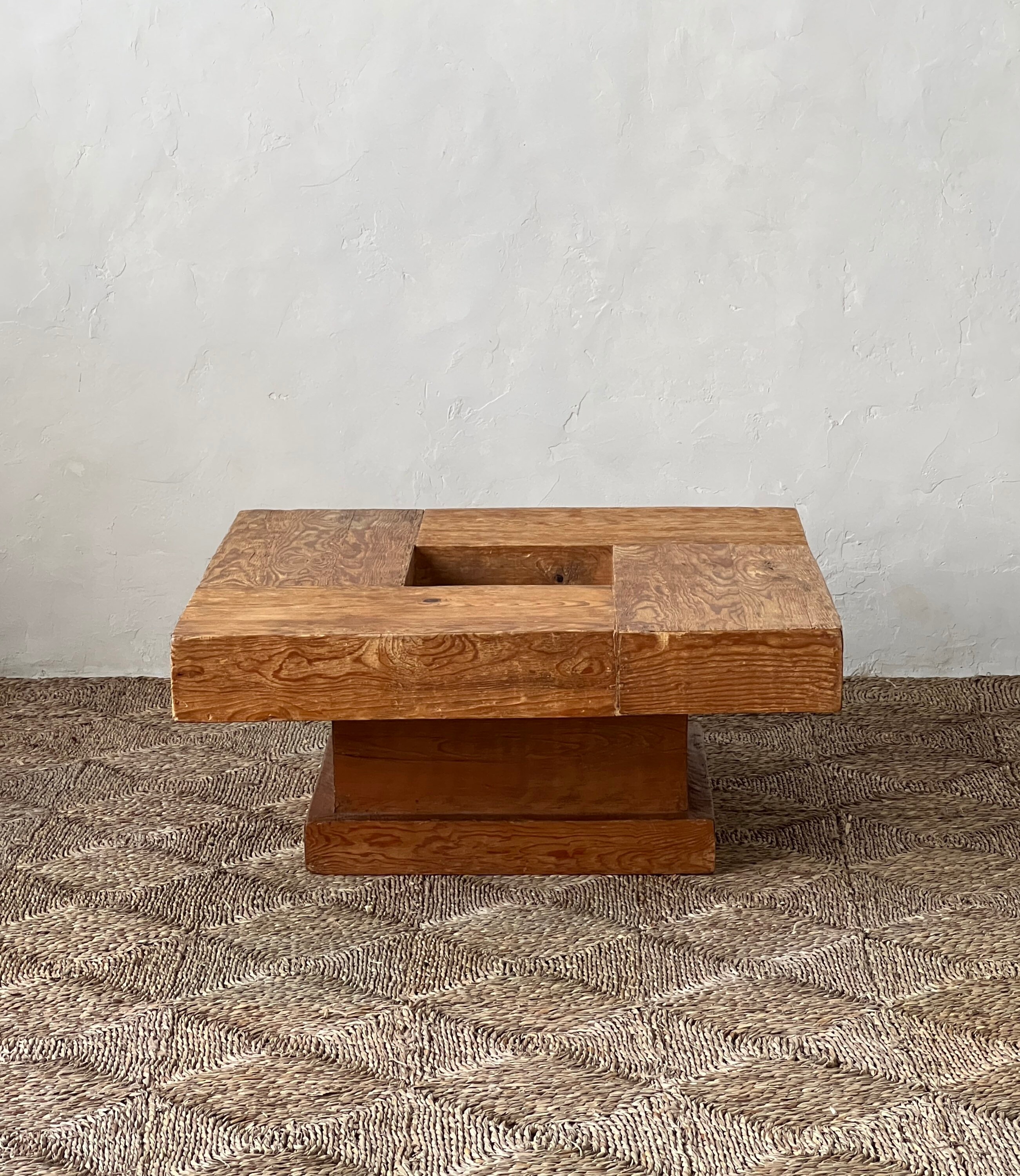 Vintage Natural Wood Coffee Table Etsy