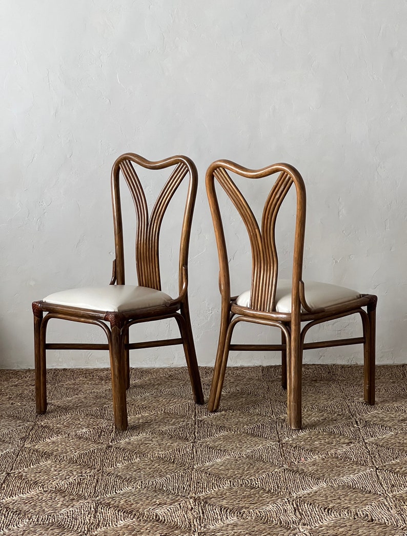 Mid Century Vivai Del Sud Rattan Dining Chairs image 4