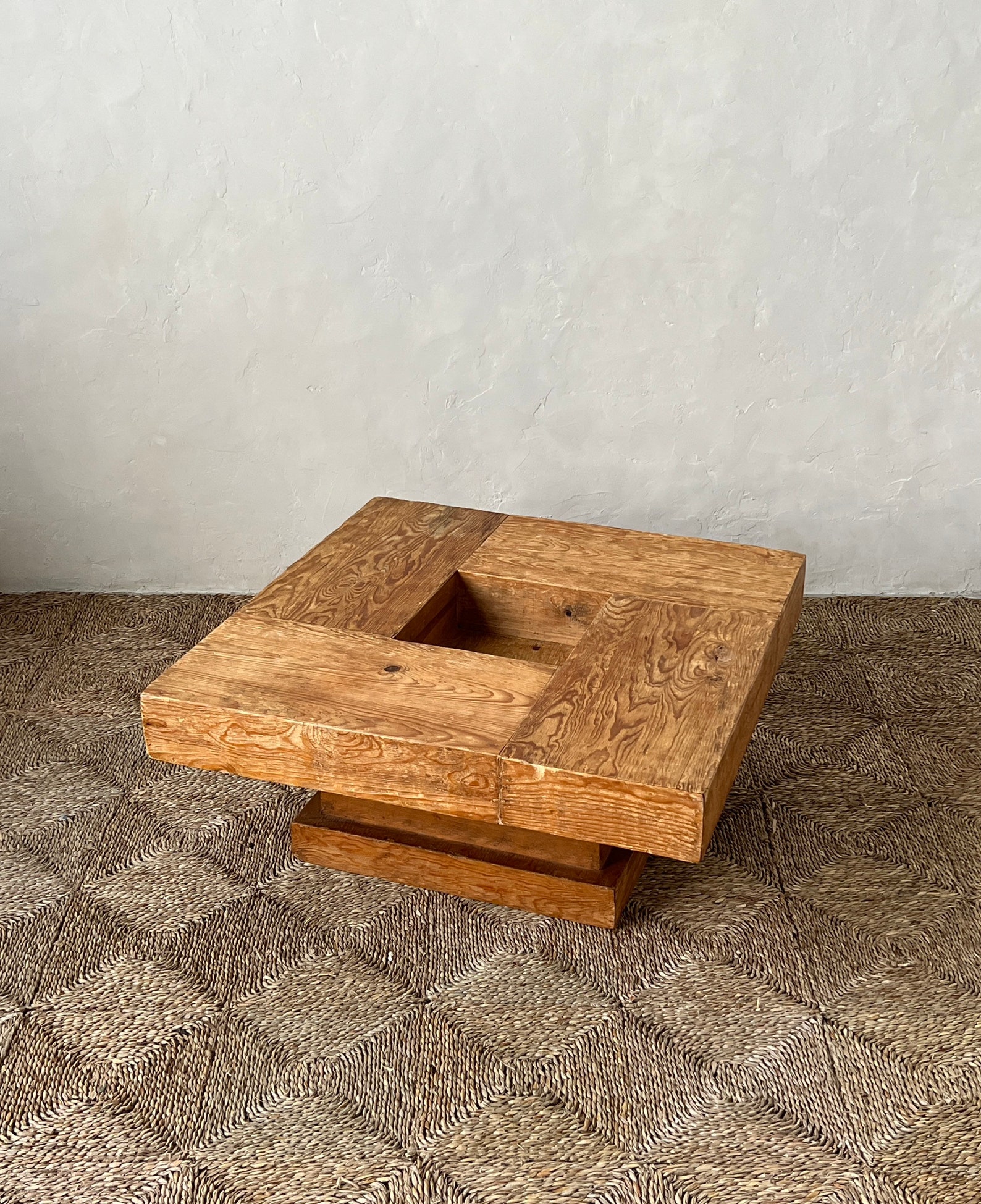Vintage Natural Wood Coffee Table Etsy