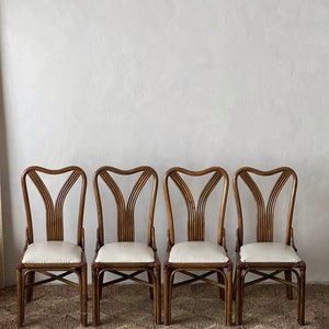 Mid Century Vivai Del Sud Rattan Dining Chairs image 2