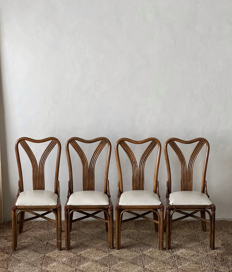 Mid Century Vivai Del Sud Rattan Dining Chairs image 2