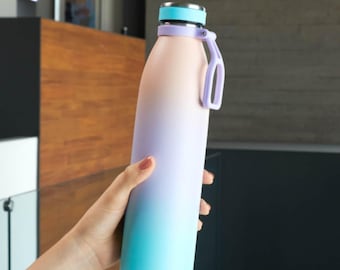 Personalized Kids Water Bottle, Custom Laser Engraved for Kids, Pastel color thermos , 25 oz Stainless Steel, DTF UV print and laser