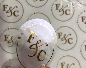 Foil Stickers - Your text / logo,  stickers silver FOIL , Custom logo stickers , Foil Printing