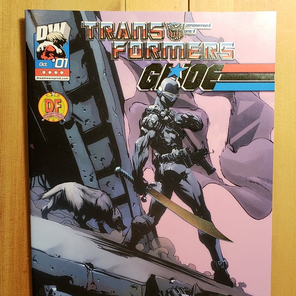Rare TRANSFORMERS G.I. Joe Volume 2 #1 Snake Eyes Variant Comic Dreamwave Dynamic Forces Silver Foil - no COA