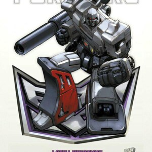 Megatron Text New Transformers Optimus Prime Logo and Megatron on Logo Posters (27