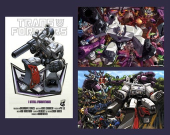 Transformers Generation One G1 MEGATRON Posters Set of 3 from Dreamwave Comics! Megatron on Logo,  Decepticons & All Megatron!