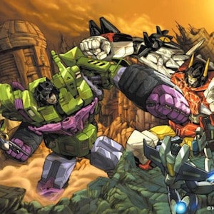 Neues Transformatoren Generation Eins SUPERION vs DEVASTATOR Poster (62cm x 92cm) von Dreamwave Comics Kunst von Pat Lee! Vergriffen und super selten!