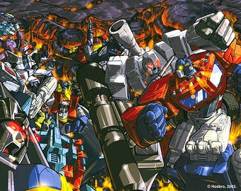 New Transformers G1 Generation One OPTIMUS PRIME vs MEGATRON Poster (24" x 36") from Dreamwave Comics! Out of Print and Super Rare!