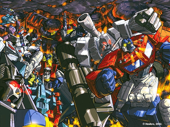 New Transformers G1 Generation One OPTIMUS PRIME vs MEGATRON Poster (24