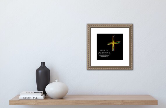 Inspirational Bible Quote 8x8 Download John 1:5 - Etsy