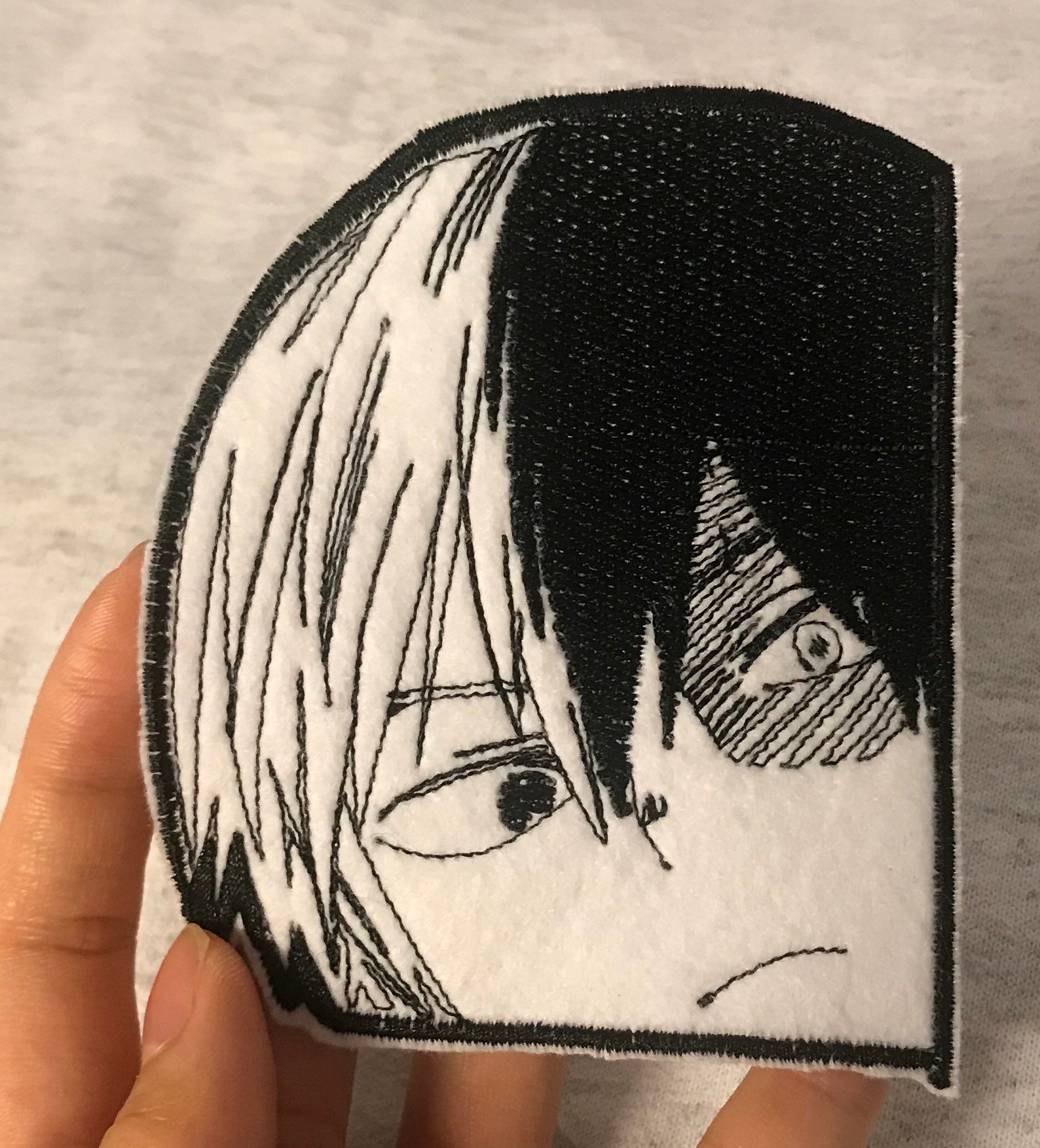 Mha anime iron on patch Icy fire | Etsy