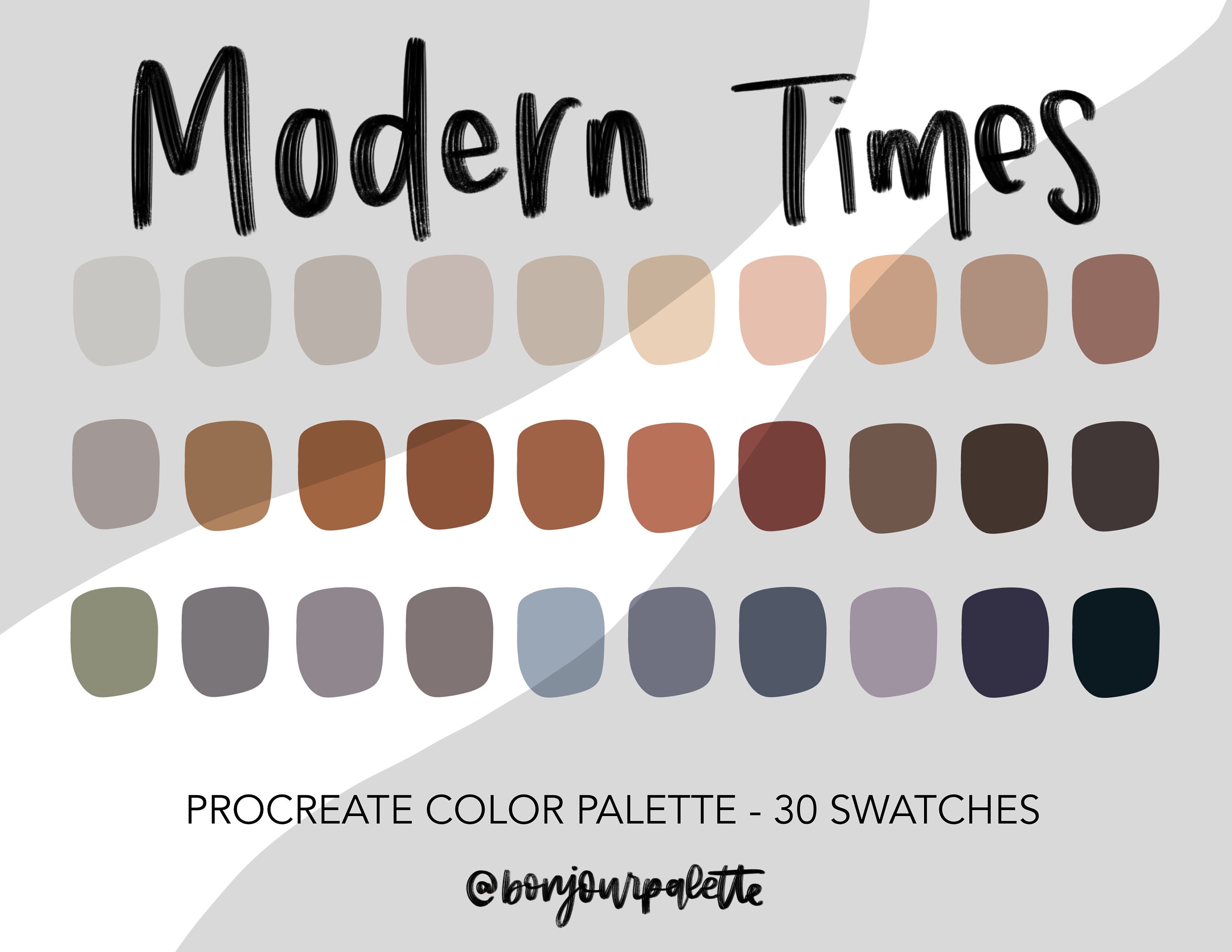 Modern Times Procreate Color Palette 30 Swatches Instant Digital ...
