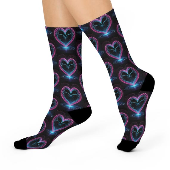 Neon Heart Knee-High socks